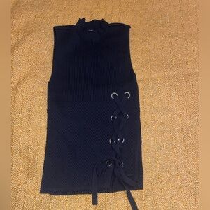 Express Ribbed Mock Neck Top